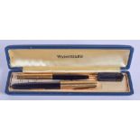 TWO 14CT GOLD MOUNTED WATERMANS PENS. (2)