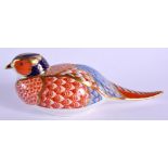 Royal Crown Derby paperweight Pheasant. 17cm wide.