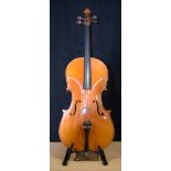 A Romanian Cello with bow and bag .108 x 38 cm.