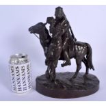 Russian School (19th Century) Lanceray or Grachev, Cossack and lover upon a horse. 27 cm x 16 cm.