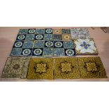 Collection of Victorian Tiles some Minton largest 15 x 15 cm (12).