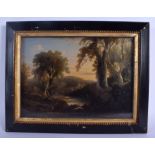 European School (18th Century) Oil on canvas, landscape. Image 30 cm x 22 cm.