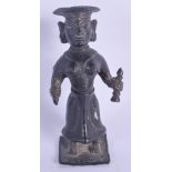 A 15TH/16TH CENTURY INDIAN BRONZE FIGURE OF KALI. 13 cm high.