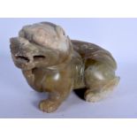 A LARGE EARLY 20TH CENTURY CHINESE CARVED JADE BEAST Late Qing. 15 cm x 11 cm.