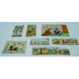 Collection of Iranian small pictures painted on Ivory largest 16 x 10cm. (7)