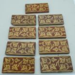 Collection of Minton Surround tiles 15 x 7.5 cm (9).