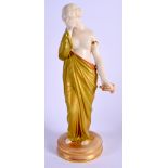 A ROYAL WORCESTER SHOT GOLD FIGURE OF SORROW, green mark date code for 1912. 25cm high.