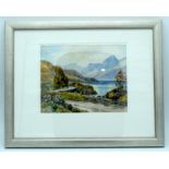 Framed watercolour of Loch Lomond 21 x 27.5 cm.