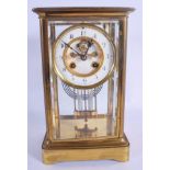AN ANTIQUE FRENCH GLASS REGULATOR MANEL CLOCK retailed by Tiffany & Co. 27 cm x 14 cm.