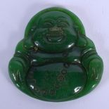 A CHINESE CARVED JADE BUDDHA PENDANT 20th Century. 5 cm x 4 cm.