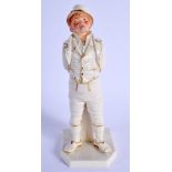 Royal Worcester figure of the Irishman in gold and white with coloured face, date code 1886. 17cm hi