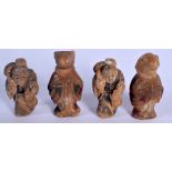 FOUR JAPANESE CARVED NUT NETSUKES. (4)