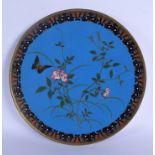 A 19TH CENTURY JAPANESE MEIJI PERIOD CLOISONNE ENAMEL DISH in the manner of Namikawa Yasuyuki (1845-