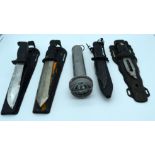 A collection of vintage Divers knives and a torch (5).