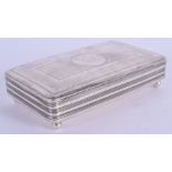 AN ANTIQUE RECTANGULAR SILVER BOX. 168 grams. 12.5 cm x 7.5 cm.