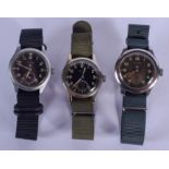 A SET OF THREE MILITARY DIRTY DOZEN STEEL WRISTWATCHES including Record, Timor & Cyma. (3)