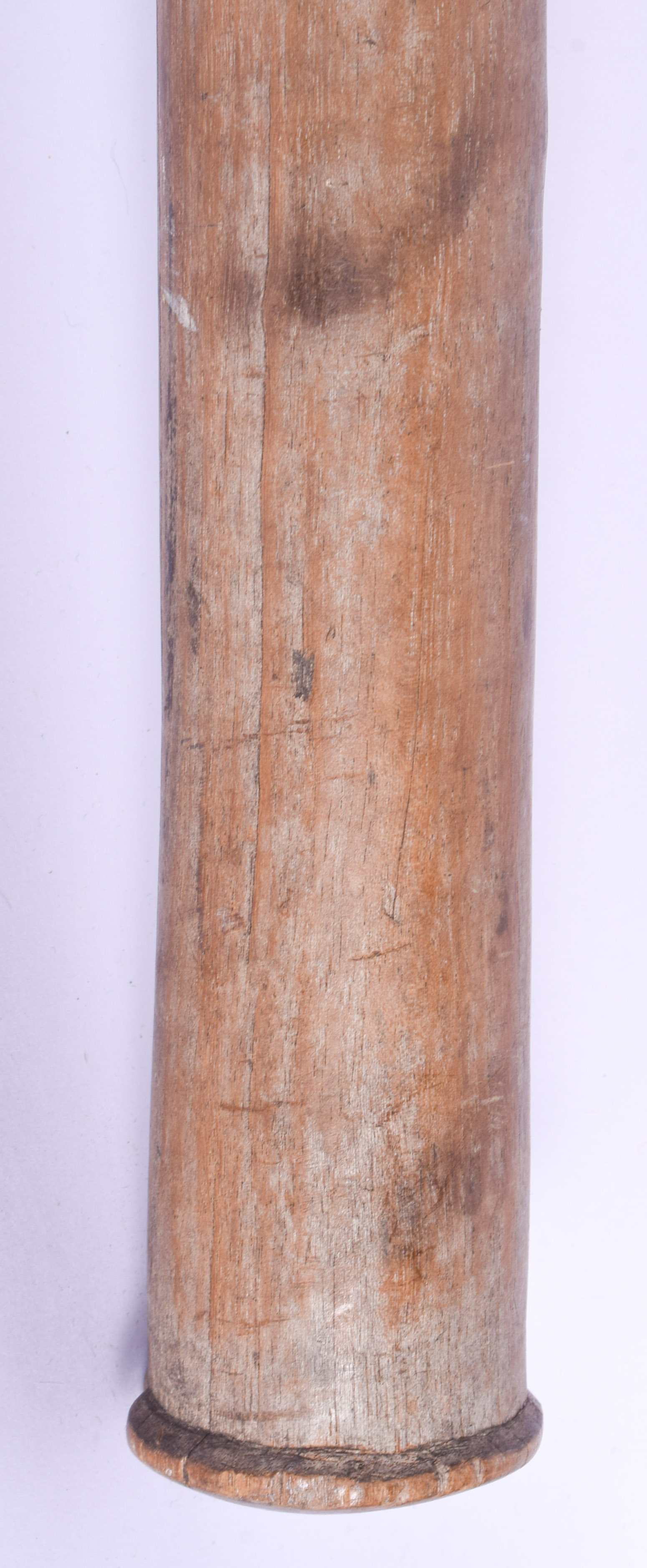 A 19TH CENTURY FIJIAN TRIBAL CARVED WOOD GUN STOCK TRIBAL CLUB. 96 cm long. - Image 5 of 5