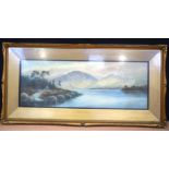 A Framed Watercolour “ON Loch Earn” by Annie Parsons 27 x 76cm