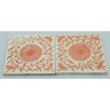 Two Victorian Minton Transfer printed tiles 15.5 x 15.5cm (3).