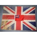 TWO VINTAGE UNION JACK FLAGS. 110 cm x 82 cm. (2)