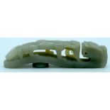 A Chinese carved jade buckle 10cm.