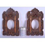 A VERY RARE PAIR OF 19TH CENTURY CHINESE CARVED SANDALWOOD FRAMES possibly made for the Middle Easte