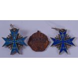 THREE CONTINENTAL MEDALLIONS. Largest 5.5 cm wide. (3)
