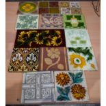Collection of Victorian Tiles largest 31 x 16 cm (13).