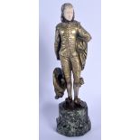 Professor Otto Poertzel (1876-1963) Bronze and ivory, Standing boy. 20.5 cm high.