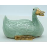 A Chinese Celadon duck 20 x 14cm.