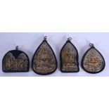 FOUR EARLY 20TH CENTURY CHINESE TIBETAN POTTERY ICONS. (4)