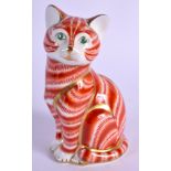 Royal Crown Derby paperweight Ginger Cat. 13cm high.