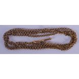 AN ANTIQUE MUFF CHAIN. 123 cm long.