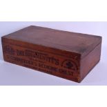 A RARE DAYSON & HEWITTS STOCK BREEDERS MEDICINE CHEST. 46 cm x 28 cm.