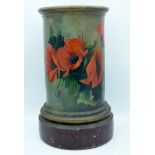 A Terracotta Stick stand painted with flowers by John S Street of Inverkeithing 49cm