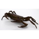 A Japanese small bronze Spider crab 13cm.