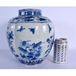 A CHINESE BLUE AND WHITE LOBED PORCELAIN VASE 20th Century, bearing Wanli marks to base, painted wit