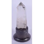 A CARVED ROCK CRYSTAL PRISM. 9 cm high.