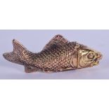 A BRASS FISH VESTA CASE. 7 cm wide.