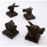 A group of Chinese bronze seals in the form of animals 4 cm (4).