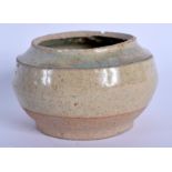 A CHINESE TANG DYNASTY CELADON POTTERY CENSER. 8.5 cm wide.