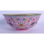 A CHINESE PORCELAIN FAMILLE ROSE BOWL 20th Century, painted with flowers. 18 cm diameter.