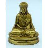 A Chinese Tibetan gilt Bronze Buddha 15cm .