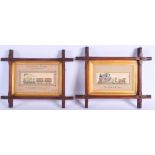 TWO 19TH CENTURY OAK FRAMED THOMAS STEVENS STEVENGRAPHS. 30 cm x 27 cm. (2)