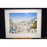 Fanch Ledan limited edition colour lithograph Les Patineurs 30/200 61 x 46cm.