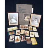 A collection of Edwardian photographs and vintage pictures in a book. (Qty)