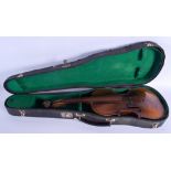 A TWO PIECE BACK STAINER VIOLIN. 57 cm long.