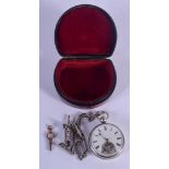 A VERY RARE ANTIQUE SILVER AUTOMATON EROTIC POCKET WATCH formed with a male ploughing his wife withi