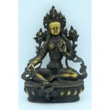 A Chinese Tibetan Bronze Buddha 22cm .