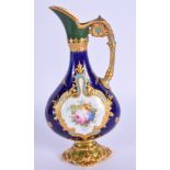 A LOVELY ROYAL CROWN DEBRY PORCELAIN EWER by Desire Leroy, finely painted with floral sprays. 16 cm
